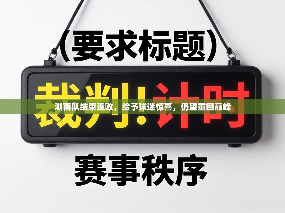 湖南队结束连败，给予球迷惊喜，仍望重回巅峰  第1张